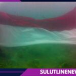 Peringati HUT RI Ke-78, TNI AL Dan PLN Laksanakan Pengibaran Bendera Di Bawah Laut